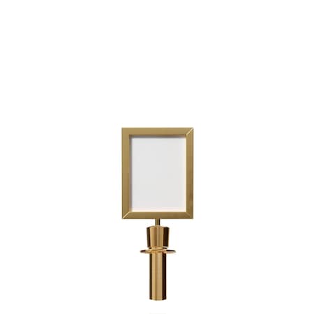 Stanchion Post Top Sign Frame 8.5x11 V Satin Brass, PLEASE ENTER HERE